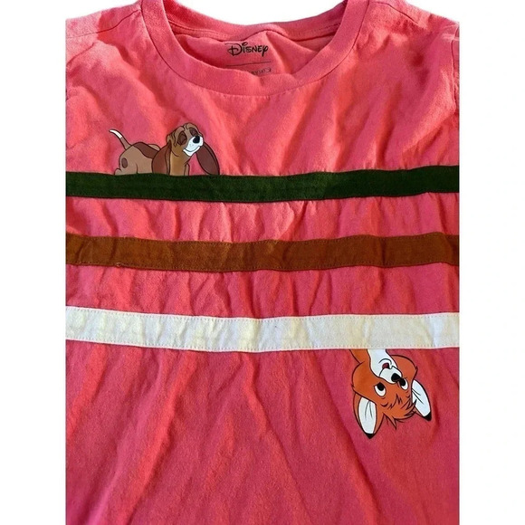 Disney fox and the hound Pink Long Sleeve Striped shirt size large - Picture 5 of 5